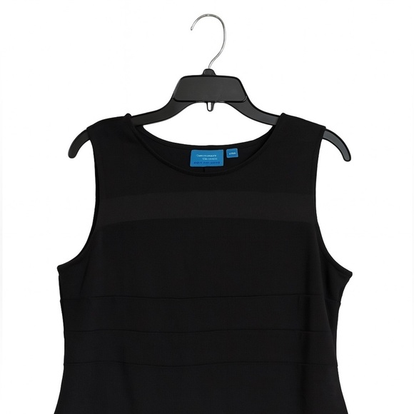 Simply Vera Wang Black Dress PL Sleeveless Sheath | Striped Front | Classic Fit - Picture 3 of 4